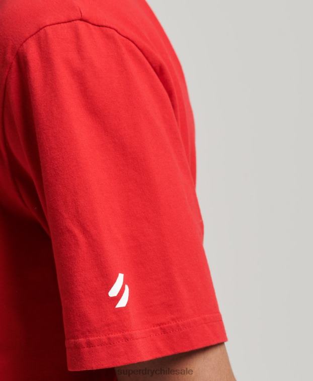 hombres Superdry rojo playera deportiva code core 2R68Z4937