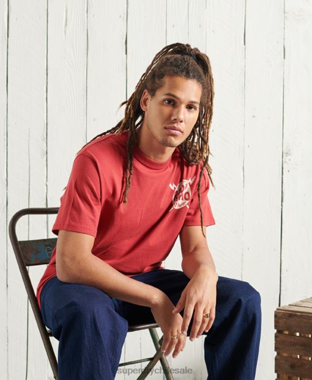 hombres Superdry rojo playera seca con gráfico de edición limitada 2R68Z4981