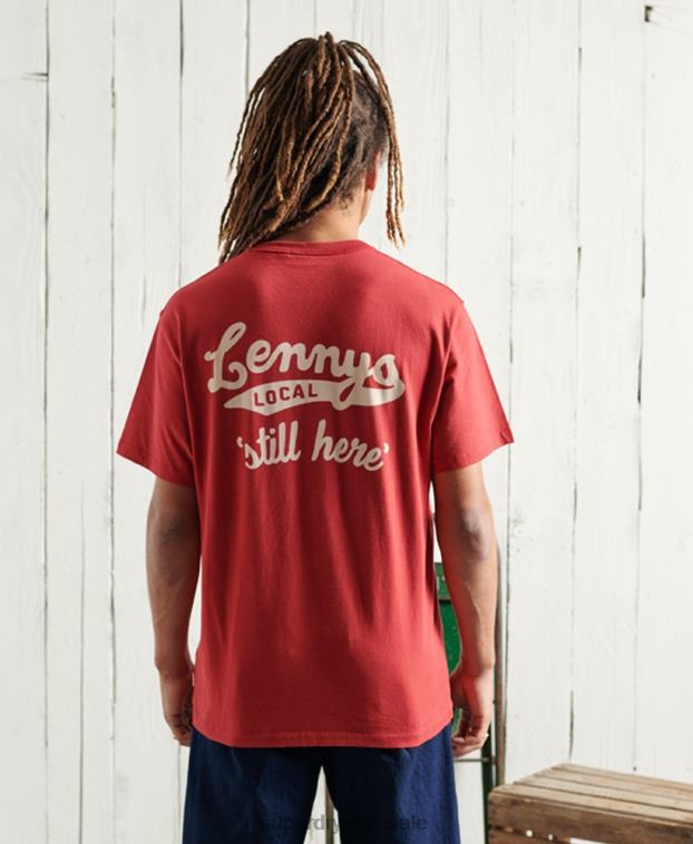 hombres Superdry rojo playera seca con gráfico de edición limitada 2R68Z4981