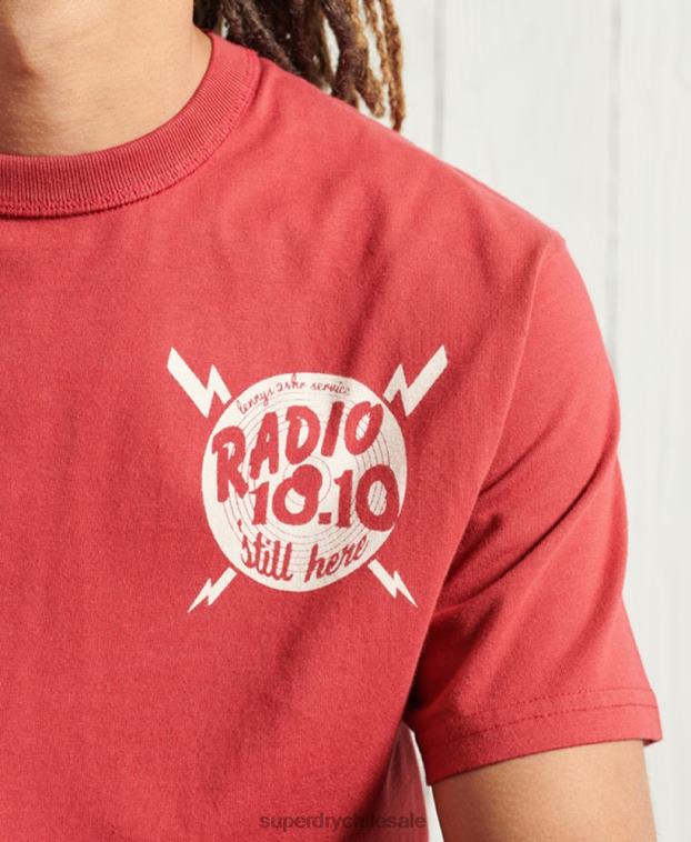 hombres Superdry rojo playera seca con gráfico de edición limitada 2R68Z4981