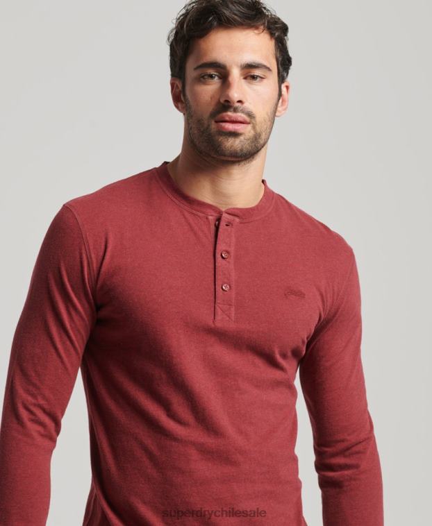 hombres Superdry rojo top de algodón orgánico con logo vintage bordado 2R68Z1461