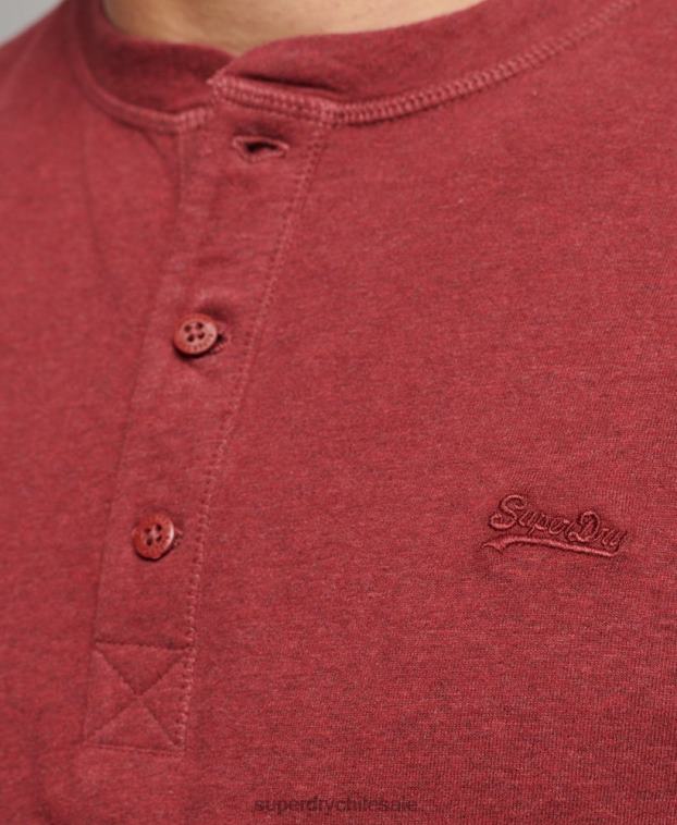 hombres Superdry rojo top de algodón orgánico con logo vintage bordado 2R68Z1461