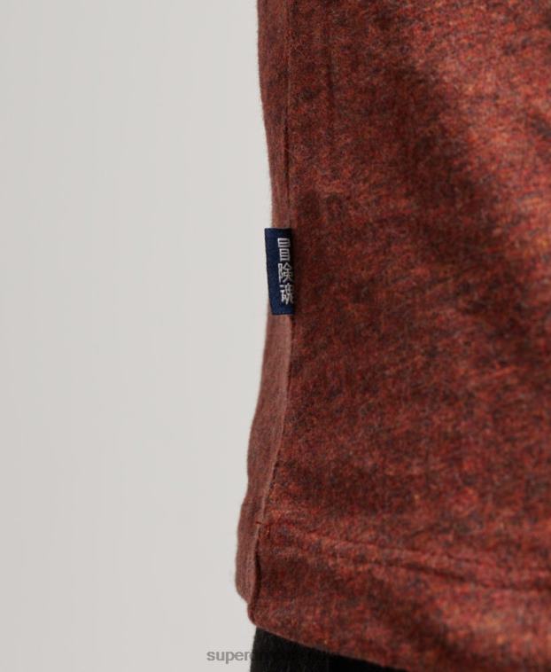 hombres Superdry rojo top de algodón orgánico con logo vintage bordado 2R68Z1468