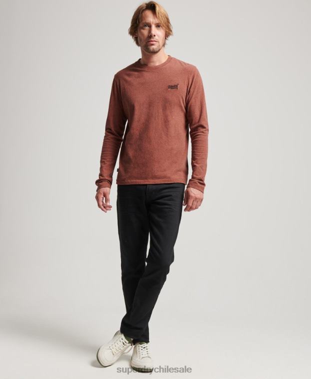 hombres Superdry rojo top de algodón orgánico con logo vintage bordado 2R68Z1468