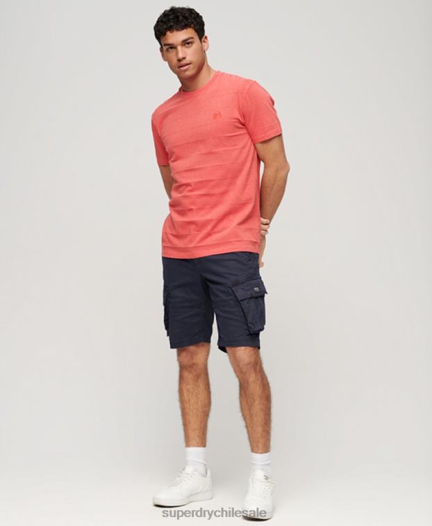 hombres Superdry rosa camiseta de algodón orgánico con textura vintage 2R68Z31