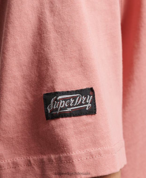 hombres Superdry rosa camiseta surfera ranchera vintage 2R68Z4854