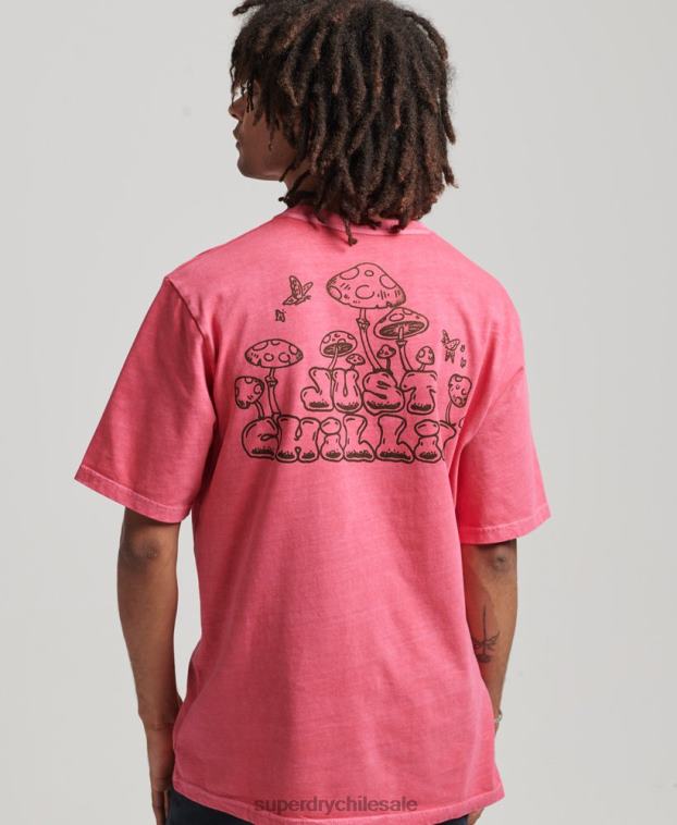 hombres Superdry rosa en el bosque camiseta gráfica 2R68Z4793