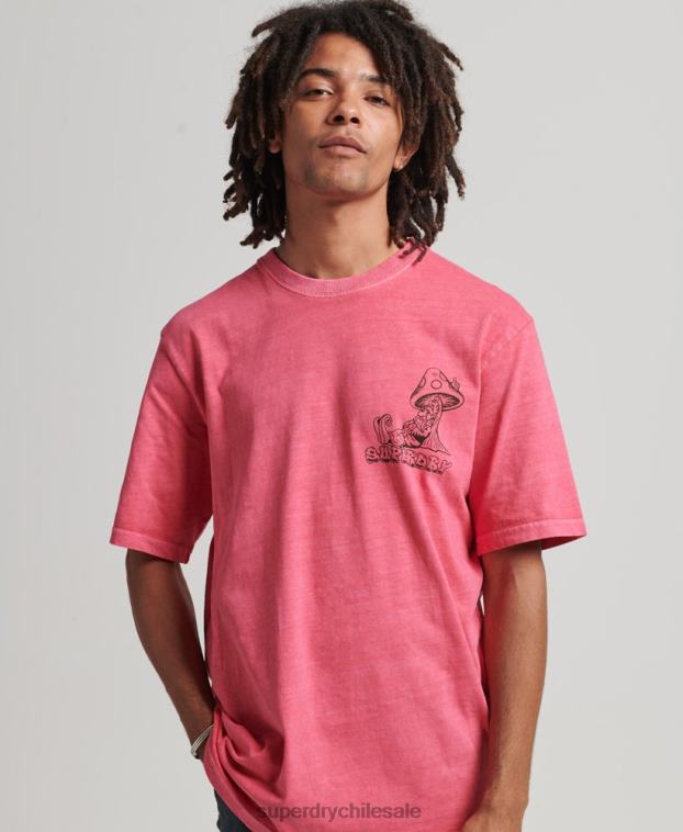 hombres Superdry rosa en el bosque camiseta gráfica 2R68Z4793