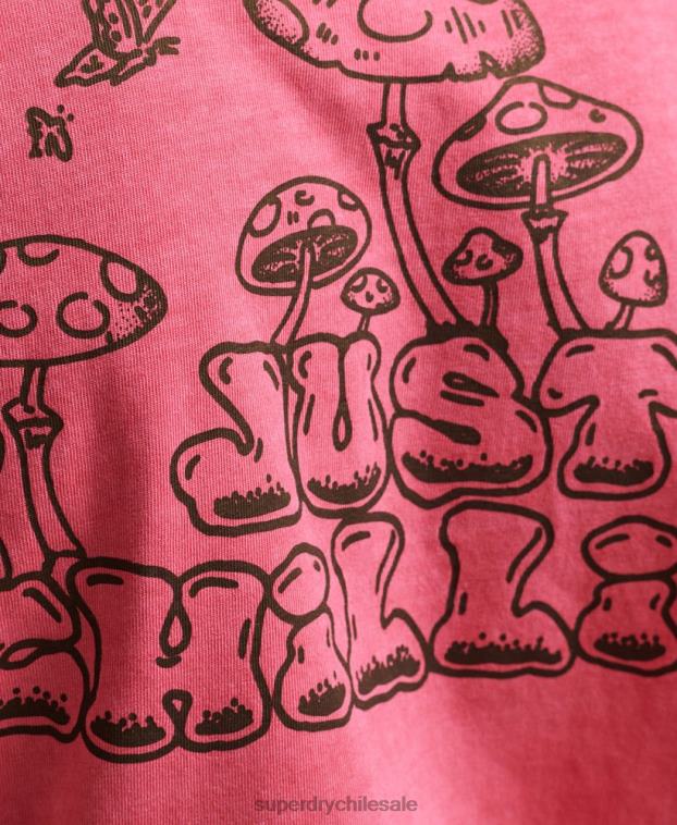 hombres Superdry rosa en el bosque camiseta gráfica 2R68Z4793