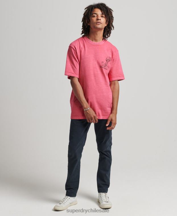 hombres Superdry rosa en el bosque camiseta gráfica 2R68Z4793