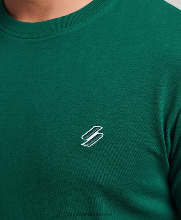 hombres Superdry verde camiseta de corte holgado con logo esencial de algodón orgánico 2R68Z4969