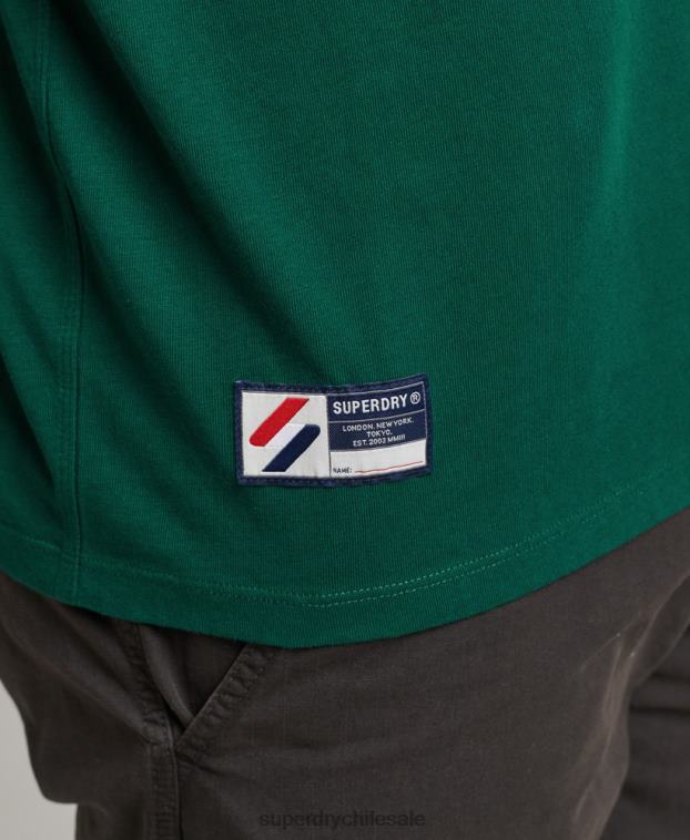 hombres Superdry verde camiseta de corte holgado con logo esencial de algodón orgánico 2R68Z4969
