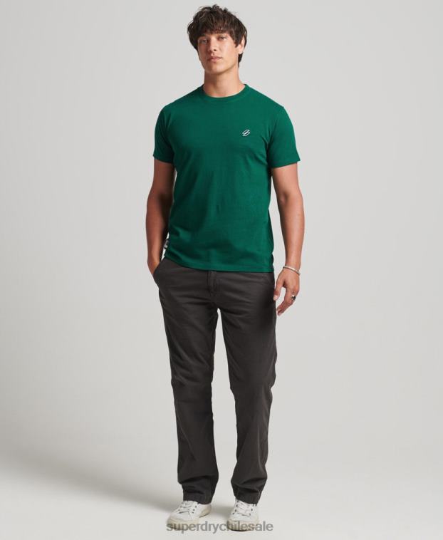 hombres Superdry verde camiseta de corte holgado con logo esencial de algodón orgánico 2R68Z4969
