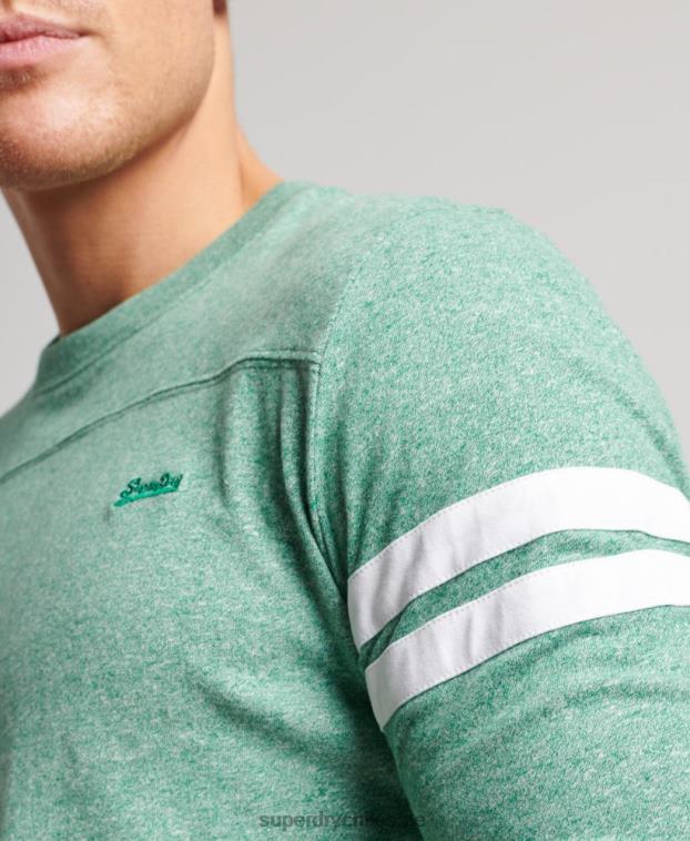 hombres Superdry verde top de algodón orgánico con logo vintage 2R68Z1456