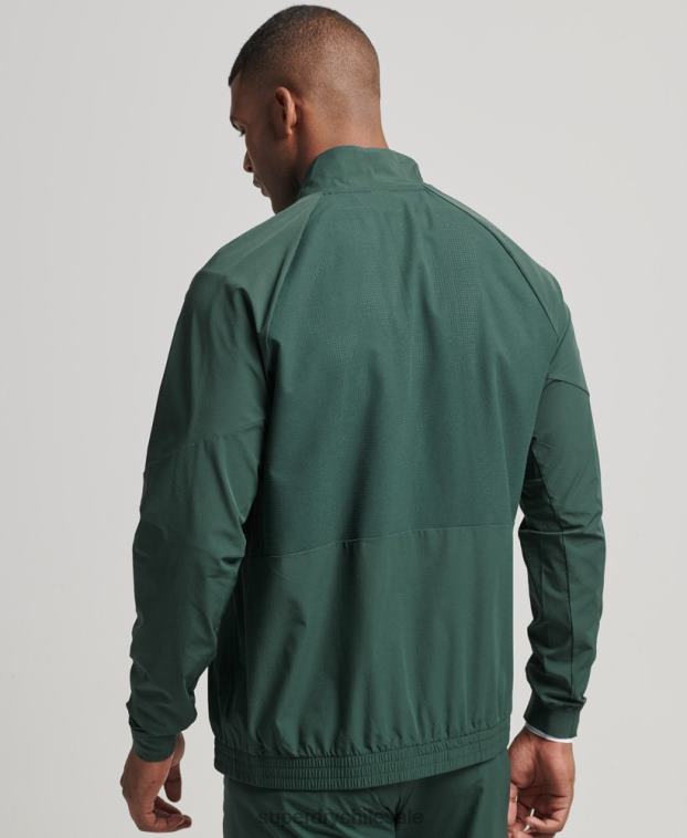 hombres Superdry verde top de chándal tejido elástico 2R68Z5367