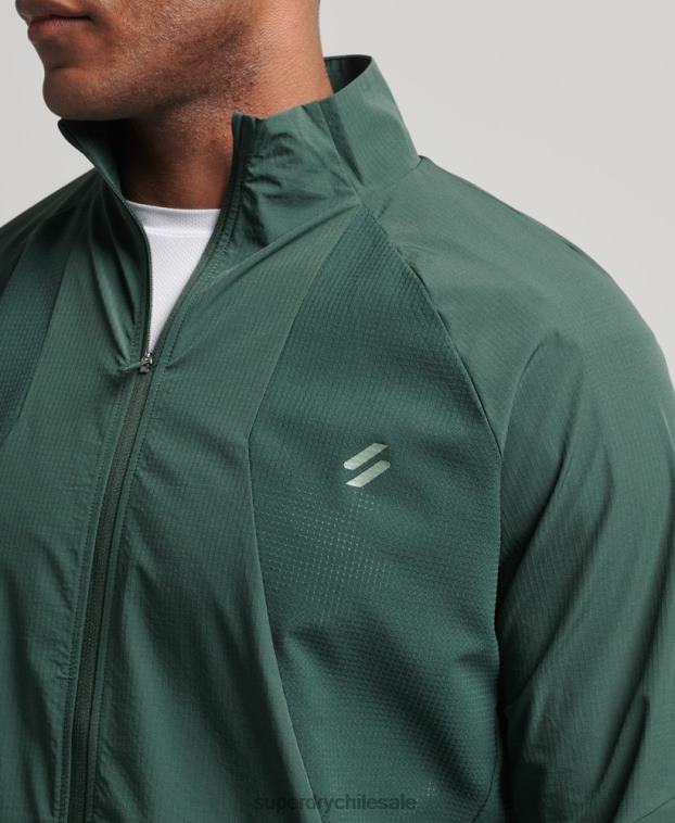 hombres Superdry verde top de chándal tejido elástico 2R68Z5367