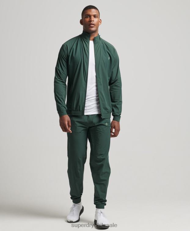 hombres Superdry verde top de chándal tejido elástico 2R68Z5367