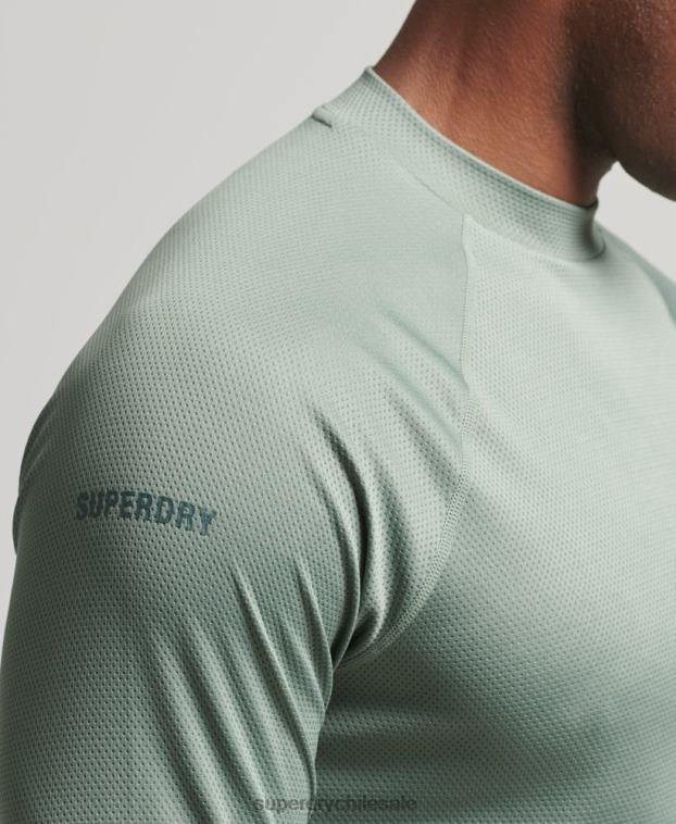 hombres Superdry verde top de tren con cuello alzado 2R68Z5404