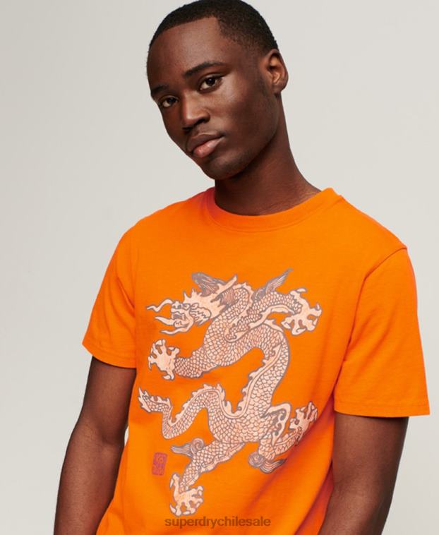 hombres Superdry x Komodo naranja camiseta de la vendimia 2R68Z49