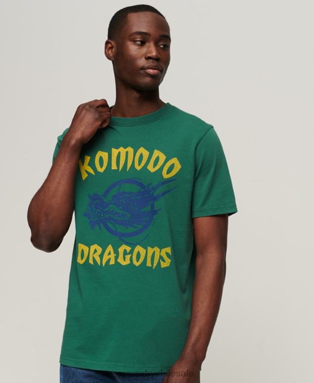 hombres Superdry x Komodo verde camiseta clásica dragón 2R68Z30