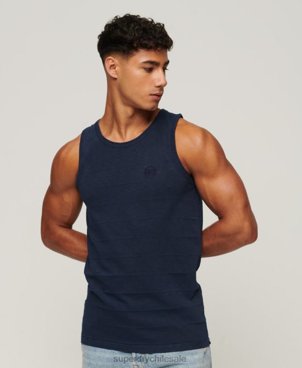 hombres Superdry Armada camiseta sin mangas de algodón orgánico con textura vintage 2R68Z107