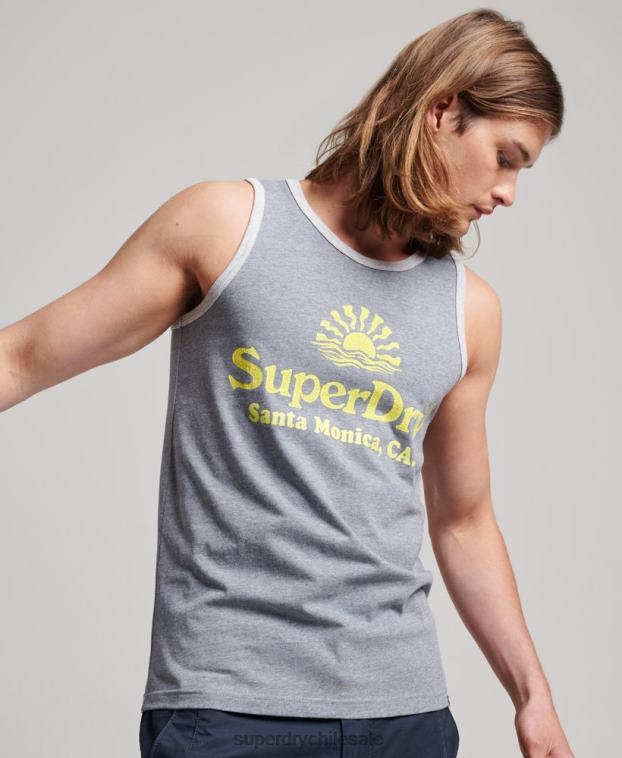 hombres Superdry Armada chaleco vintage neon 2R68Z1479