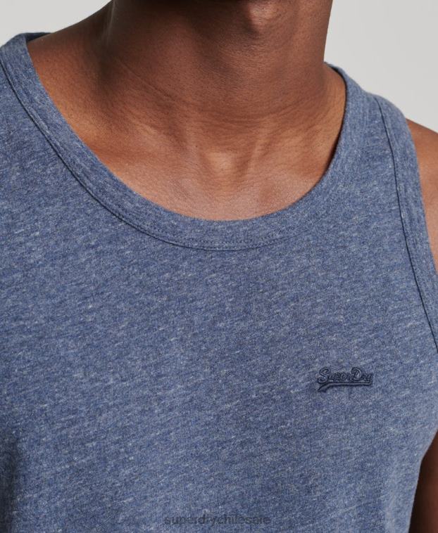 hombres Superdry Armada top sin mangas de algodón orgánico con logo vintage 2R68Z1494