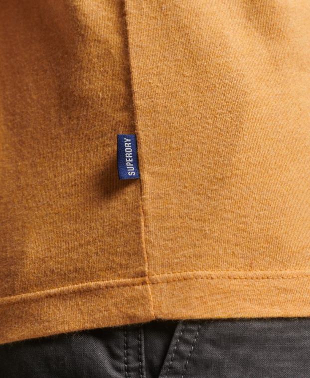 hombres Superdry amarillo top sin mangas de algodón orgánico con logo vintage 2R68Z1517
