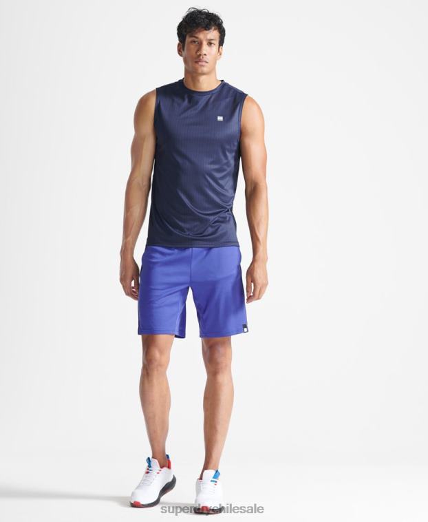 hombres Superdry azul oscuro entrenar chaleco activo 2R68Z5398