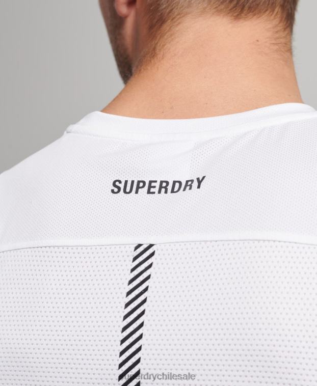 hombres Superdry blanco correr chaleco 2R68Z5397