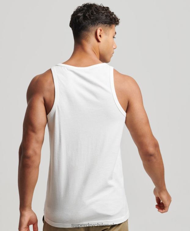 hombres Superdry blanco top de tirantes clásico vintage 2R68Z1458