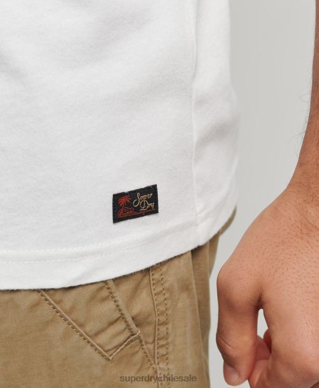 hombres Superdry blanco top de tirantes clásico vintage 2R68Z1458