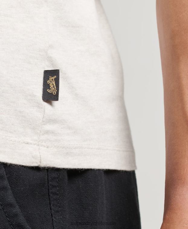 hombres Superdry crema top sin mangas con logo vintage 2R68Z1453