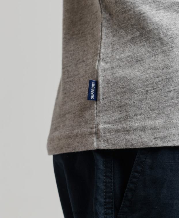 hombres Superdry gris camiseta sin mangas de algodón orgánico con logo vintage bordado 2R68Z1447