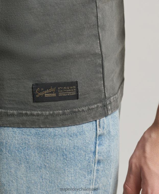 hombres Superdry gris oscuro chaleco vintage con logo corporativo 2R68Z1524