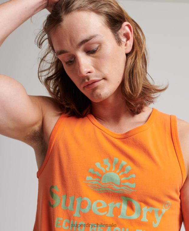 hombres Superdry naranja chaleco vintage neon 2R68Z1501