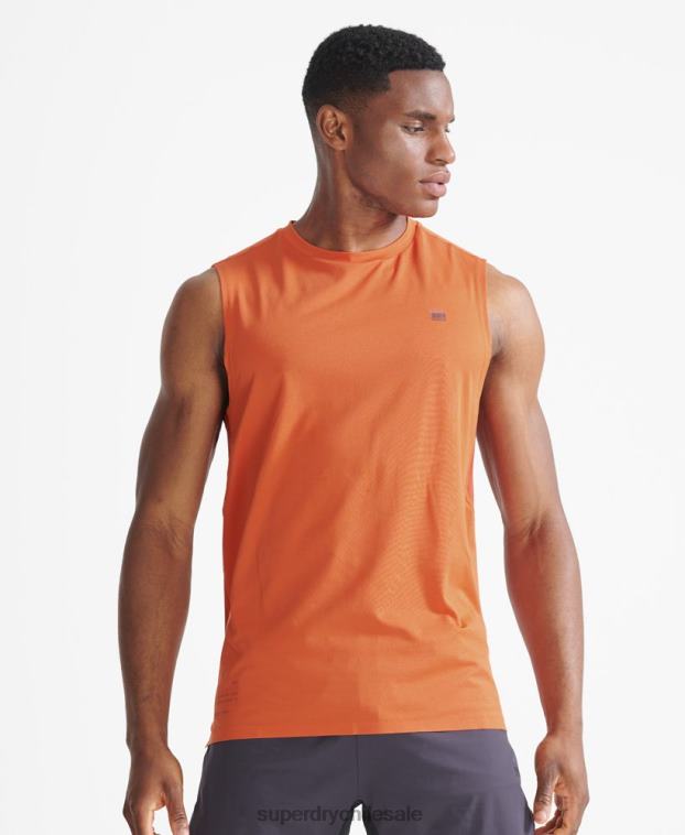 hombres Superdry naranja parte superior del chaleco de tren 2R68Z5390