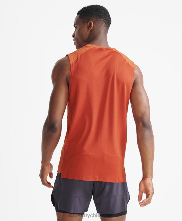 hombres Superdry naranja parte superior del chaleco de tren 2R68Z5390