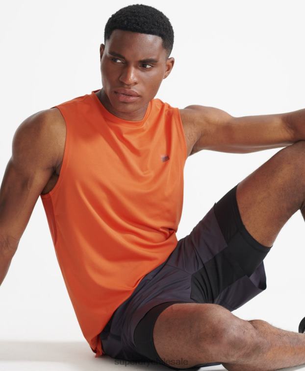 hombres Superdry naranja parte superior del chaleco de tren 2R68Z5390