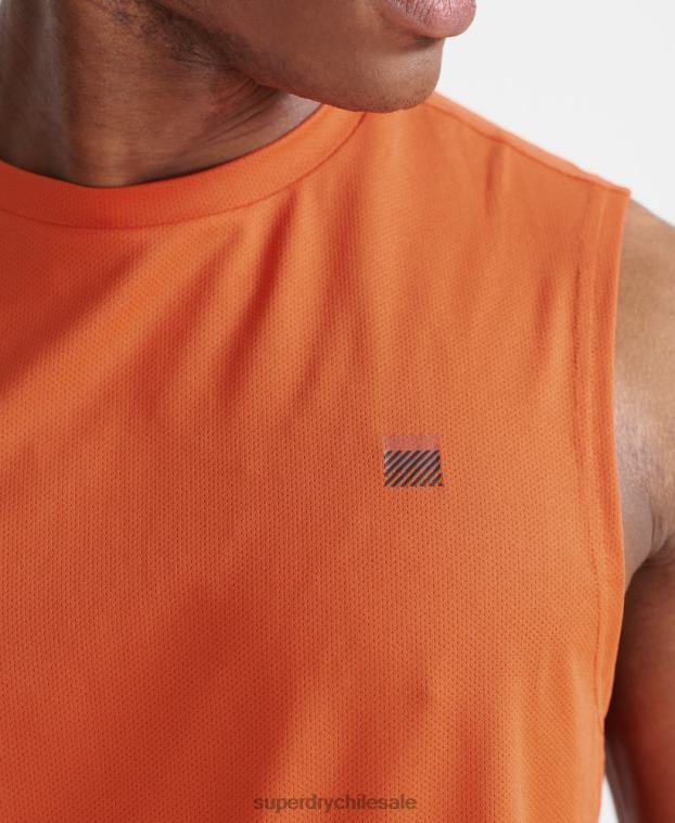 hombres Superdry naranja parte superior del chaleco de tren 2R68Z5390