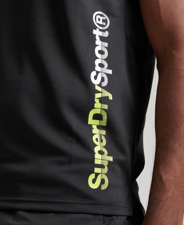 hombres Superdry negro chaleco activo 2R68Z1426