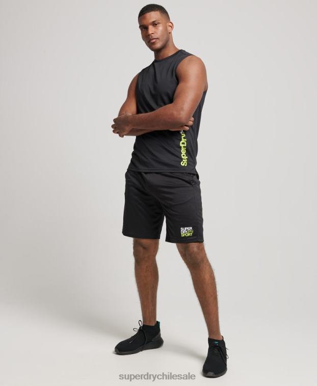 hombres Superdry negro chaleco activo 2R68Z1426