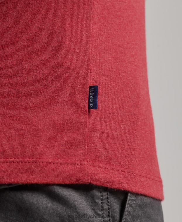 hombres Superdry rojo top sin mangas de algodón orgánico con logo vintage 2R68Z1490