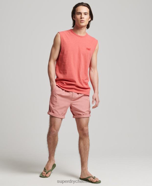 hombres Superdry rosa camiseta sin mangas clásica de algodón orgánico 2R68Z1533