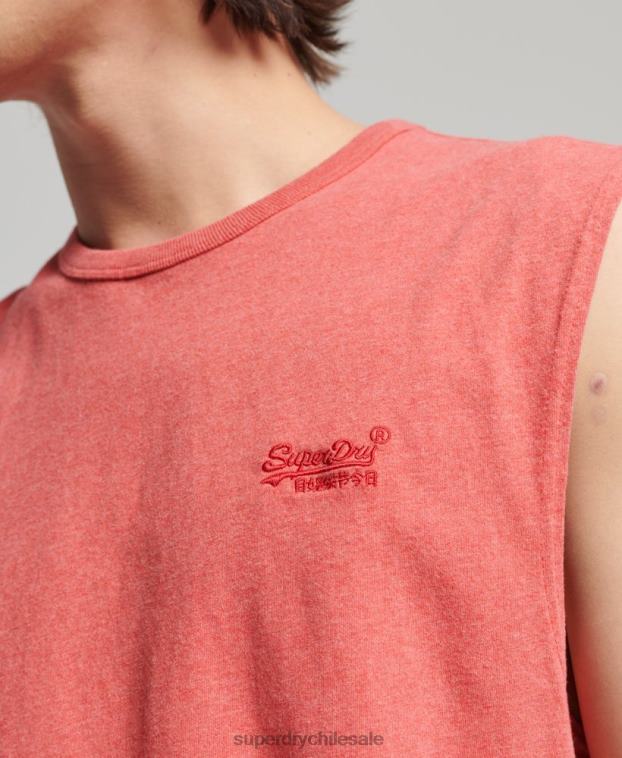 hombres Superdry rosa camiseta sin mangas clásica de algodón orgánico 2R68Z1533
