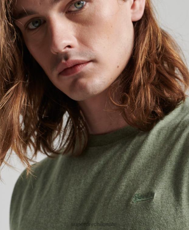 hombres Superdry verde camiseta sin mangas de algodón orgánico con logo vintage bordado 2R68Z1449