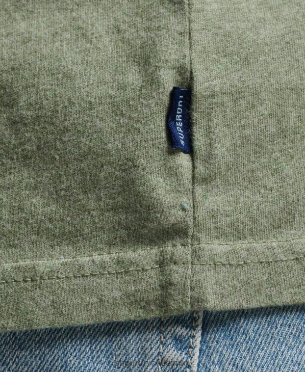 hombres Superdry verde camiseta sin mangas de algodón orgánico con logo vintage bordado 2R68Z1449