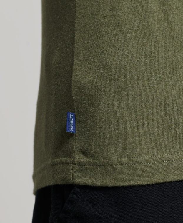 hombres Superdry verde top sin mangas de algodón orgánico con logo vintage 2R68Z1472