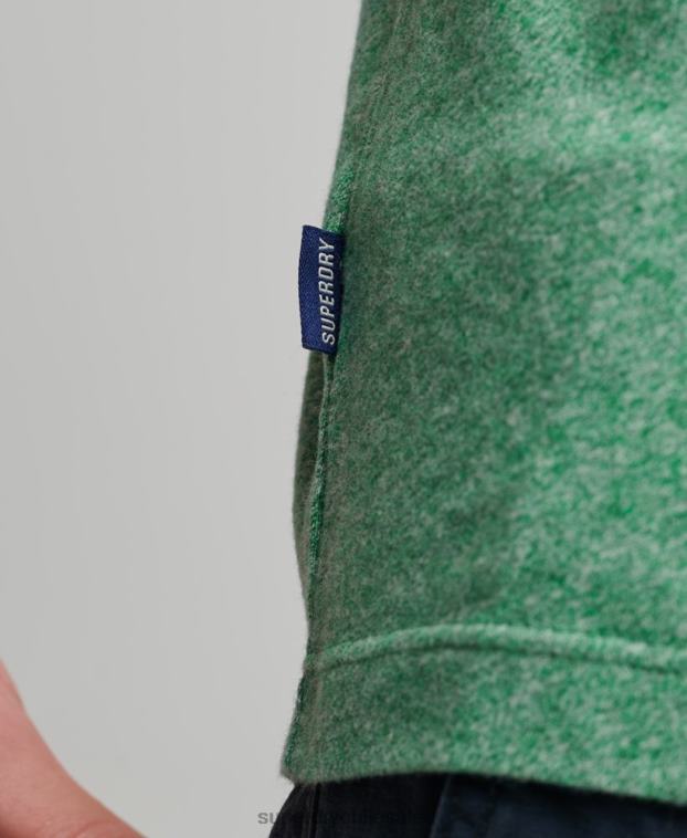 hombres Superdry verde top sin mangas de algodón orgánico con logo vintage 2R68Z1535