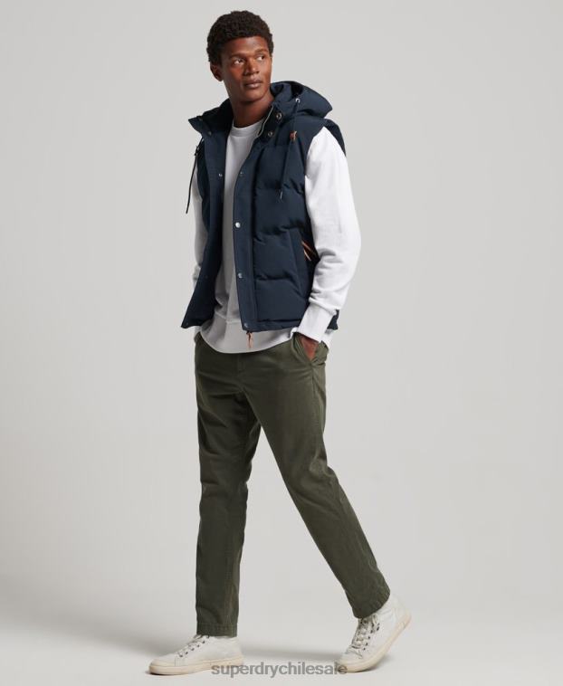 hombres Superdry Armada chaleco acolchado everest con capucha 2R68Z1024